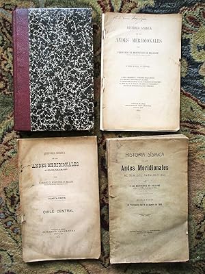 1911 HISTORY OF EARTHQUAKES IN THE ANDES - 5 PARTS in 4 VOLUMES Published in Santiago, Chile