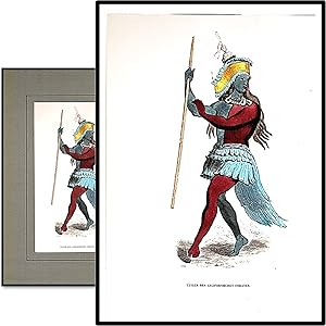 Tanzer Der Californischen Indianer [Tanzer The Californian Indian Hand-colored woodcut 1845 ]