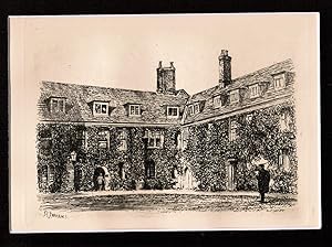 Etching by R. Farren- Cambridge, c1840 – Corpus Christi College the Old Court