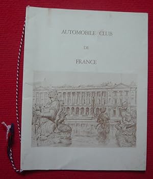 Menu Déjeuner de chasse Automobile Club de France (29 nov. 1982)