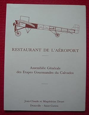 Menu du Restaurant de l?Aéroport à Deauville (1992)