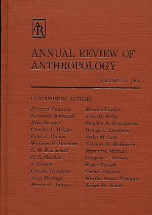 Annual Review of Anthropology, Volume 19, 1990