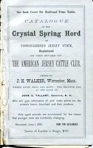 Catalogue of the Crystal Spring Herd of Thoroughbred Jersey Stock, Registered in the Books of The...