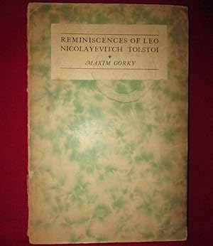 Reminiscences of Leo Nivolayevitch Tolstoi