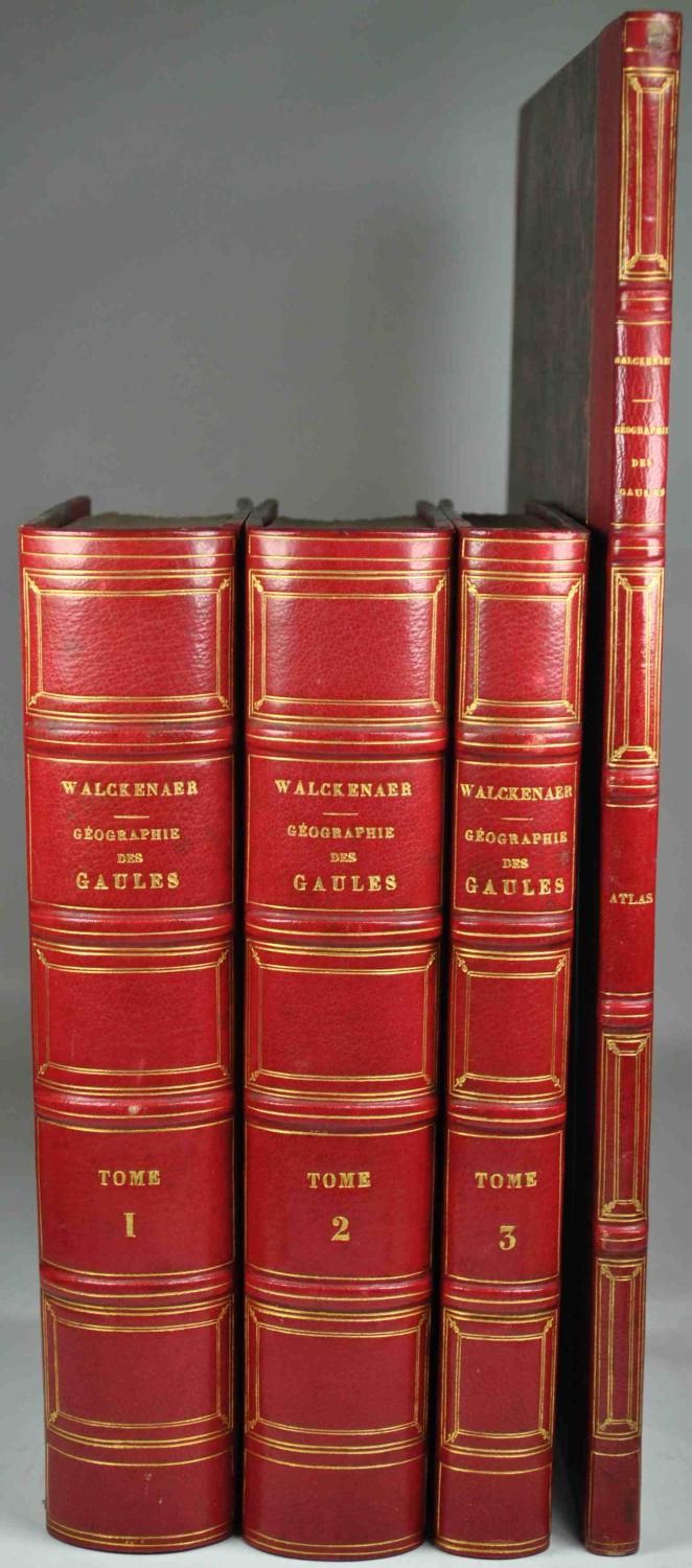 Géographie ancienne historique et comparée des Gaules cisalpine et transalpine ; suivie de l'Analyse géographique des itinéraires anciens, et accompagnée d'un atlas de 9 cartes. Tome 2 / par M. le baron Walckenaer,... 1839 [Leather Bound]