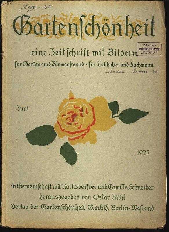 Gartenschonheit Juni 1925 Eine Zeitschrift Mit Bildern Fur