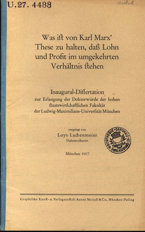 Dissertation von karl marx