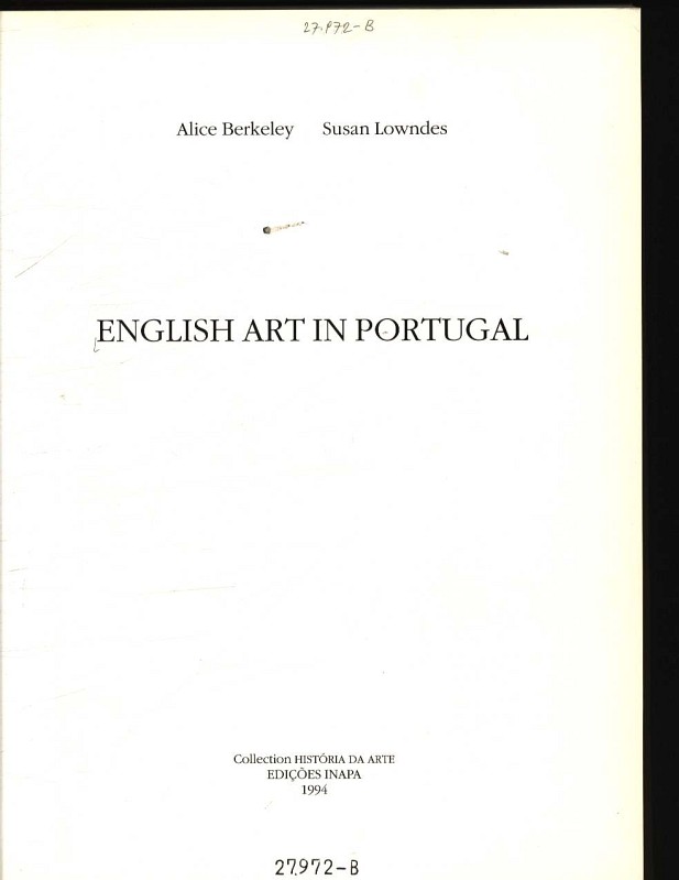 English art in Portugal - Berkeley, Alice