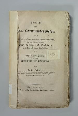 Uebersicht der, das Vormünderwesen und einige mit demselben verwandte Institute betreffenden, in ...