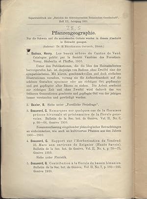 Pflanzengeographie. Siehe unter "Forstliche Preisfrage". Separatabduck aus der "Berichte der Schw...