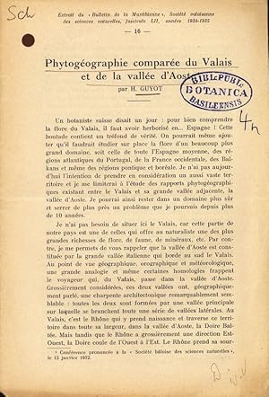 Phytogéographie comparée du Valais et de la vallée d'Aoste. Extrait du « Bulletin de la Murithien...