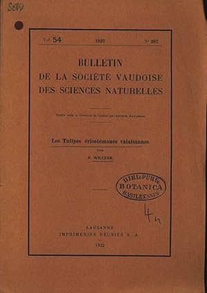 Les Tulipes erlostemones valaisannes. Bulletin de la Societe Vaudoise des Sciences Naturalles, Vo...