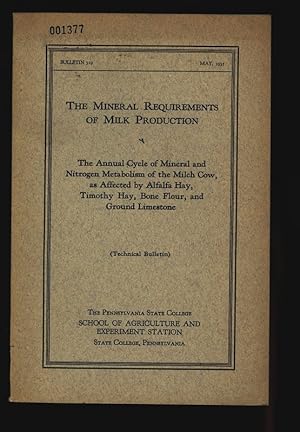 The Mineral Requirements of Milk Production. The Annual Cycle of Mineral and Nitrogen Metabolism ...