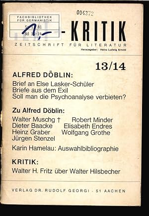 Alfred Döblin, in: Text-Kritik Zeitschrift für Literatur, Nr. 13/14.