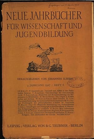 Die soziale Bedeutung des humanistischen Gymnasiums. Neue Jahrbücher für Wissenschaft und Jugendb...