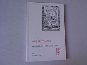 Musikliteratur verlegt bei Hans Schneider. Faksimiles Musikdrucke, Stand September 1996.