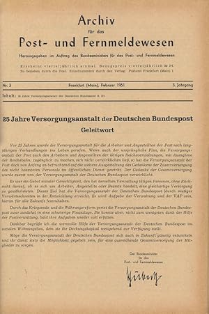 25 Jahre Versorgungsanstalt der Deutschen Bundespost, in: ARCHIV FÜR DAS POST- UND FERNMELDEWESEN...