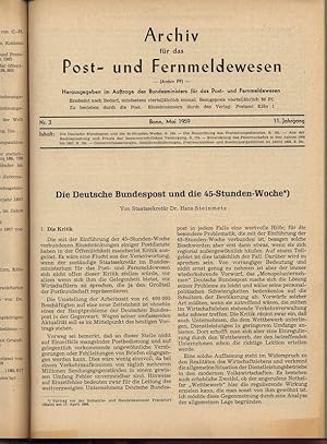 Die Deutsche Bundespost und die 45-Stunden-Woche, in: ARCHIV FÜR DAS POST- UND FERNMELDEWESEN, Nr...