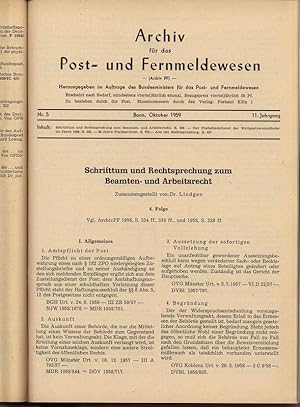 Schrifttum und Rechtsprechung zum Beamten- und Arbeitsrecht, in: ARCHIV FÜR DAS POST- UND FERNMEL...