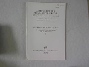 Alemannische Mundartforschung. Sonderdruck aus: Germanische Dialektologie. Zeitschrift für Mundar...