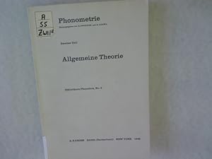 Phonometrie. Zweiter Teil. Allgemeine Theorie.