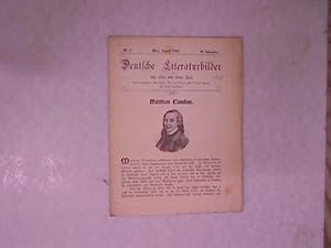 Matthias Claudius. In: DEUTSCHE LITERATURBILDER aus alter und neuer Zeit. III. Jg., Nr. 3, August...