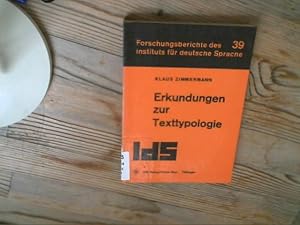 Erkundungen zur Texttypologie. Forschungsberichte des Instituts für Deutsche Sprache, Bd. 39.