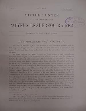 Der Mokaukis von Aegypten, in: Mittheilungen aus der Sammlung der Papyrus Erzherzog Rainer. I. Ba...