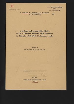 A geologic and petrographic Mission of the « Consiglio Nazionale delle Ricerche » to Ethiopia, 19...