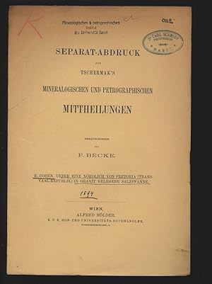 Ueber eine nördlich von Pretoria (Transvaal-Republik) in Granit gelegene Salzpfanne. Separatabdru...