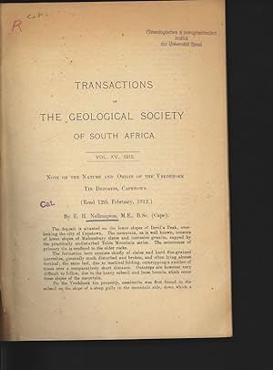 Note on the Nature and Origin of the Vredehoek Tin Deposits, Capetown. Transactions of the Geolog...