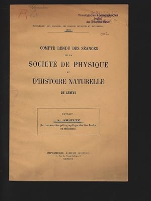 Sur le caractère pétrographique des îles Banks, en Mélanésie. Supplement aux Archives des Science...