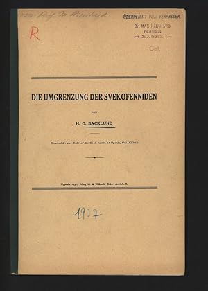 Die Umgrenzung der Sverkofenniden. Sep.-Abdr. aus Bull. of the Geol. Instit. of Upsala, Vol. XXVII.