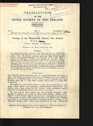 Geology of the Mauriceville District, New Zealand Transactions of the Royal Society of New Zealan...