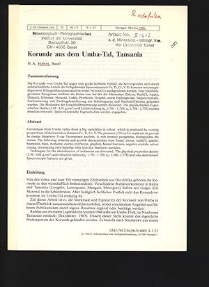 Korunde aus dem Umba-Tal, Tansania. Z. Dt. Gemmol. Ges., 35, Nr. 1/2, S. 1-13, Stuttgart, Oktober...
