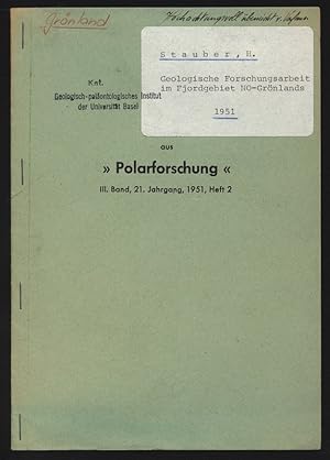 Geologische Forschungsarbeit im Fjordgebiet NO-Grönlands. Polarforschung, III. Band, 1951, Heft 2.