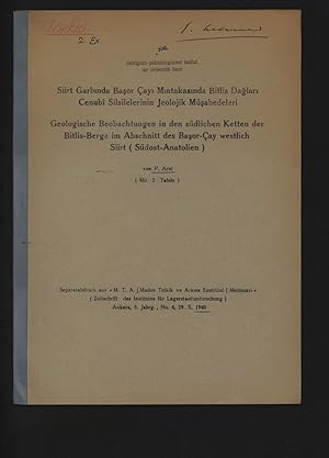 Geologische Beobachtungen in den südlichen Ketten der Bitlis-Berge im Abschnitt des Basor-Cay wes...