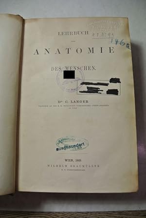 Lehrbuch der Anatomie des Menschen.