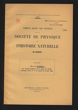 Les roches eruptives de la region de Divrik(Turquie). Note no 2: Le massif de Demir Dag.