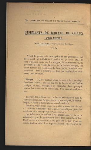 GISEMENTS DE BORATE DE CHAUX D'ASIE MINEURE.