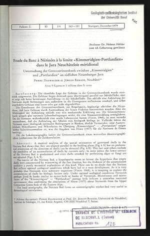 Etude du Banc à Nérinées à la limite «Kimmeridgien-Portlandien» dans le Jura Neuchâtelois méridio...