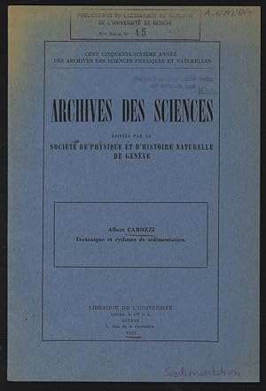 Tectonique et rythmes de sédimentation. Archives des Sciences, Cent cinquante-sixieme annee des A...