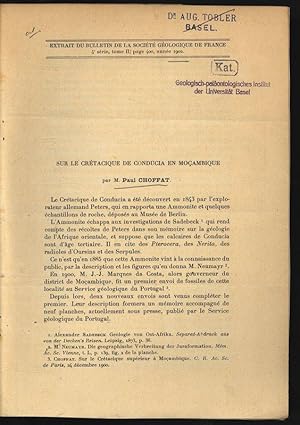 Sur le Cretacique de Conducia en Mocambique. Extrait du Bulletin de la Societe Geologique de Fran...