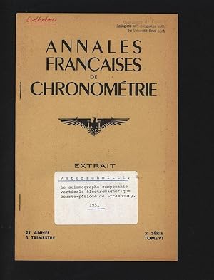 Le seismographe composante verticale electromagnetique courte-periode de Strasbourg. ANNALES FRAN...