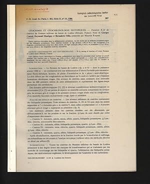 GÉOCHIMIE ET GÉOCHRONOLOGIE ISOTOPIQUES. Datation K-Ar de cinérites du Permien inférieur du bassi...