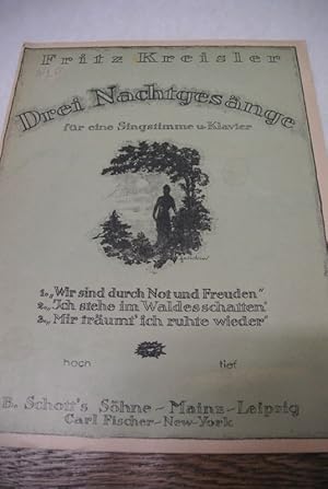 Drei Nachtgesänge nach Gedichten von Jos. Eichendorff. Tiefe Ausgabe. (= Ed. Fischer Nr. 30734t -...