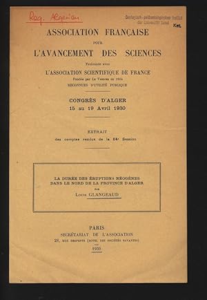 LA DURÉE DES ÉRUPTIONS NÉOGENES DANS LE NORD DE LA PROVINCE D'ALGER. ASSOCIATION FRANCAISE POUR L...