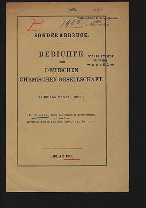 Über die Phosphor-Arsen-Gruppe. Antwort an Herrn Alfred Stock und Herrn Hugo Erdmann. SONDERABDRU...