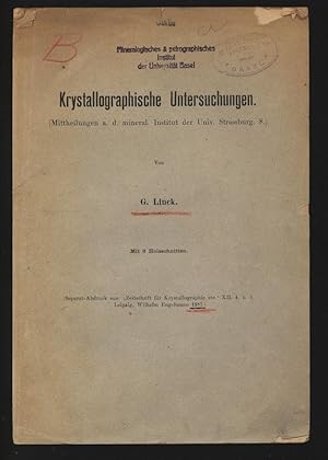 Krystallographische Untersuchungen. Separat-Abdruck aus: Zeitschrift für Krystallographie etc., X...