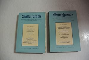 Muttersprache. Jahrgang 1954. 12 Hefte (in 11, komplett). Zeitschrift zur Pflege und Erforschung ...